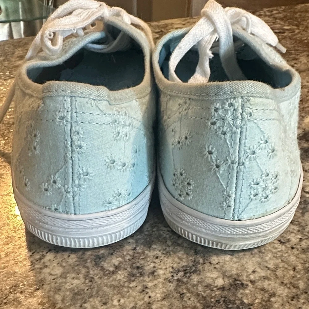 Light Blue Floral Women's Sneakers